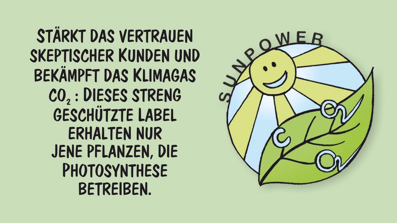 Pflanzen, die Photosynthese betreiben. Cartoon: Marco Ratschiller/Karma